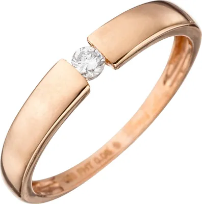 Produktbild von Gr. 50 - Damen Ring 585 Gold Rotgold 1 Diamant Brillant 0,08ct. Rotgoldring Diamantring