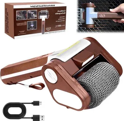 Obrázok produktu pre Elektrický čistič grilov RVS 304 s LED osvetlením, určený na odstraňovanie zaschnutých zvyškov jedla a mastnoty