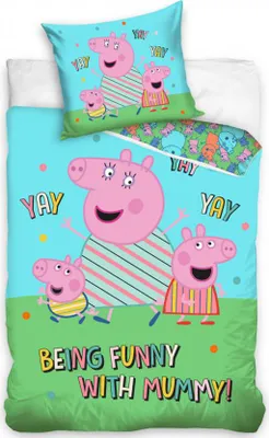 Produktbild von Peppa Pig Bettwäsche Being Funny With Mummy 140 x 200 cm Baumwolle