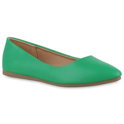 Produktbild von VAN HILL Damen Klassische Ballerinas Slippers Schlupf-Schuhe 840124, Farbe: Gr?n, Größe: 38