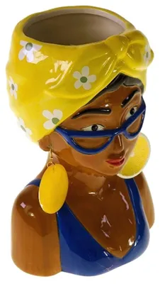 Produktbild von Vase Lotte Flower Power aus Dolomit, 24 cm hoch, 16,5 cm breit, 13,5 cm tief