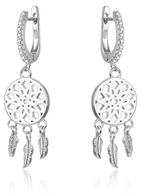 Produktbild von Silver earrings with zircons dream catcher AGUC1976