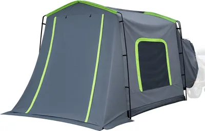 Produktbild von SucceBuy Heckklappenzelt Autozelt für 5-9 Personen 323 x 244 x 220 cm, Wasserdichtes (PU3000 mm) Campingzelt mit Belüfteten Türen und Moskitonetzen, SUV-Heckzelt für Camping, Wandern und Outdoor-Aktivitäten