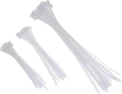 Obrázek produktu pro Sada nylonových stahovacích pásků, bílé, 100x2,5 mm, 120x2,5 mm, 200x5 mm