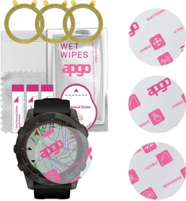 Produktbild von apgo 3 Stück Schutzglas, klar, kompatibel mit Garmin Fenix 7X 51mm Smartwatch, Hybrid 8H, Ersatz für Hartglas, Displayschutzglas, Bildschirmschutz, Displayschutz, kratzfest