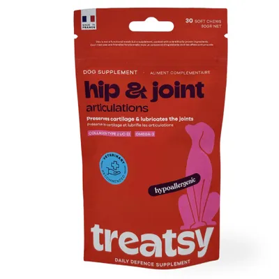 Produktbild von Treatsy Daily Defence Articulations für Hunde – 30 Kau-Snacks mit UC-II Kollagen & Omega-3 EPA/DHA für Gelenke und Mobilität