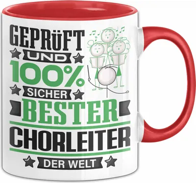 Produktbild von Chorleiter Geschenk Lustiger Spruch für Chorleiter Geschenkidee Bester Chorleiter Der Welt (Rot)