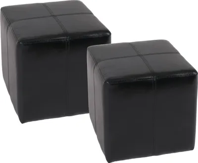 Obrázok produktu pre súprava 2 stoličiek Onex, koža + Imitácia kože, 36x36x36cm s certifikátom  ~ čierna