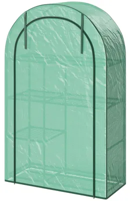 Obrázek produktu pro Mini skleník se 4 úrovněmi pro rostliny | Barva: zelená | Rozměry: 100 x 45 x 160 cm