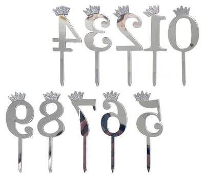 Produktbild von Acryl-Kuchenaufsatz – Zahlen für Cupcake-Dekoration, Feier-Accessoire für verschiedene Anlässe