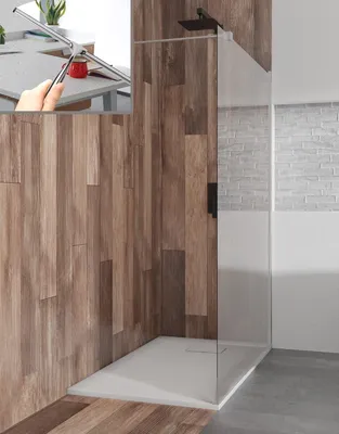 Zdjęcie produktu dla Zestaw: Brodzik VIDAR Biały 80x80 & Ścianka prysznicowa KETIL Chrom 80x195 Szkło przezroczyste 8mm + Ściągaczka GRATIS | BADLAND VIDAR KETIL