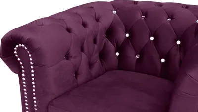 Produktbild von Chesterfield Textil Couch Polster 2Sitzer Stoff Sofas Couchen lila Zweisitzer
