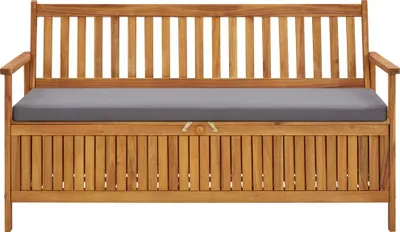 Produktbild von vidaXL Gartenbank mit Stauraum und Auflage 148 cm Massivholz Akazie