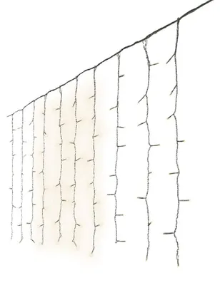 Imagen del producto de Cortina de luces LED, luz blanca cálida, 2,25 x 1,5 metros, 240 LEDs, para uso exterior