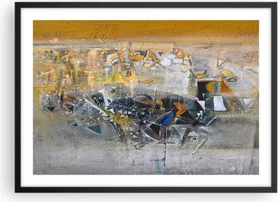 Produktbild von Gerahmtes Poster - Schwarzer Rahmen - Abstraktion modern - 70x50 cm - Wand Bild - Wanddeko - Wandbilder - Kunstposter - Wandposter - Bilderrahmen - Bilder - Kunstdruck - Wandbild - P2BAA70x50-4001
