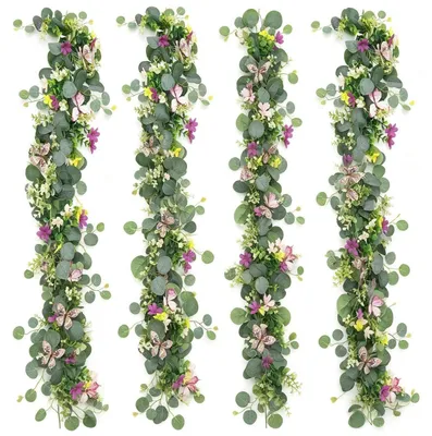 Produktbild von Künstliche Eukalyptus Girlande 2 Stück 1,8m Grün Deko für Hochzeit Party Garten