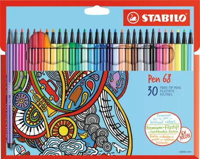 Immagine prodotto di Pennarello premium - STABILO Pen 68 - confezione da 30 - con 30 colori diversi