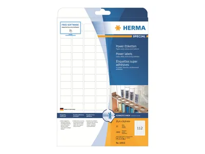 Immagine prodotto di HERMA Etiketten A4 weiß 25,4x16,9 mm extrem haftend 2800 St.