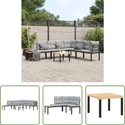 Produktbild von The Living Store Gartenbank-Set 5-tlg. Schwarz Pulverbeschichteter Stahl