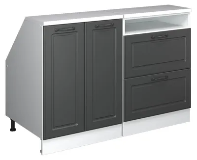 Produktbild von Küchenschrank für Dachschrägen Vicco R-Line Anthrazit Landhaus 120 cm 2er Set Schrankkorpuss 60 cm Tiefe, Model 60211