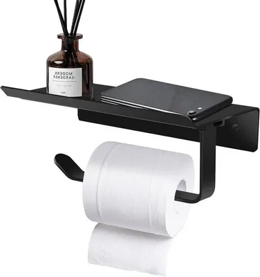 Produktbild von Schwarzer Aluminium-Toilettenspüler-Wandhalter rostfrei