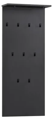 Immagine prodotto di MÖBELPARTNER Appendiabiti da parete Janne 153016 nero in legno con 9 ganci 50,0 x 120,6 cm