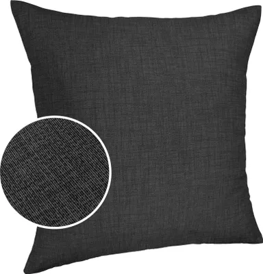 Produktbild von Dekokissen Kissenhülle mit Reißverschluss Sofakissen 40x40cm ohne Füllung Einfarbig Leinenoptik Uni Anthrazitschwarz