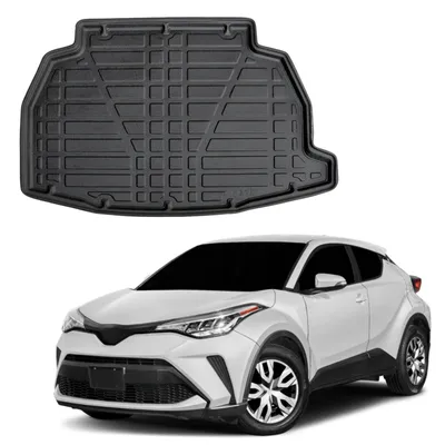 Image de Tapis De Coffre Sur Mesure Pour Toyota C-HR Depuis 2023, Noir, Antidérapant, Bord Haut, Toutes Saisons