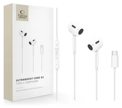 Produktbild von Tech-Protect Ultraboost Core G2 Usb-C Kopfhörer - Weiß