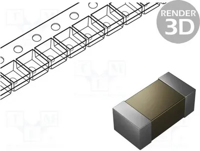 Produktbild von Kondensator: Keramik; MLCC; 100nF; 50V; C0G; ±5%; SMD; 1206 GRM31C5C1H104JA01L Kondensatoren MLCC SMD 1206