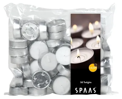 Produktbild von Spaas Teelichter/Wachs-Teelichter - 50x - weis - D3,9 cm