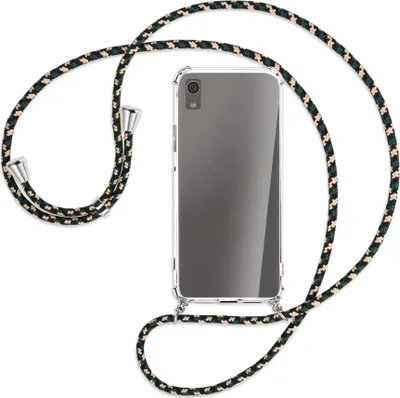 Produktbild von Handykette Backcover-Schutzhülle mit Band (Metall silberfarben) für Sony Xperia XA1 - camouflage