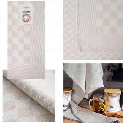 Produktbild von Eurofirany Küchentuch Handtuch Set 2 Stück Baumwolle Beige