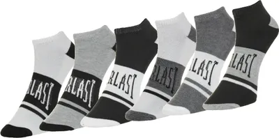 Zdjęcie produktu dla 6 par męskich skarpetek do trampek EVERLAST w rozmiarze 40-44, kolor: czarny - biały - szary