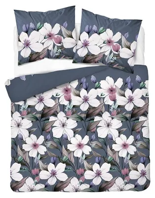 Immagine prodotto di Biancheria da letto, flanella, calda, ideale per l'inverno, dimensioni 200x220, colore grigio, motivo floreale, Immagine generata dall'IA