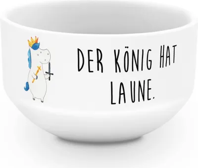 Produktbild von Mr. & Mrs. Panda Bowlschale Einhorn König mit Schwert - Weiß - Geschenk, Obstschale, Ritter, schälchen, Mittelalter, Suppenschüssel, Müslischale, Schüssel, schale