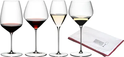 Produktbild von Riedel VELOCE Verkostungsset Gläserset 4er Set + Poliertuch