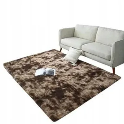 Image de Tapis en peluche marron, lapin doux shaggy 100x150 cm xl, épais