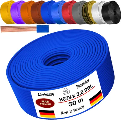 Produktbild von 30m Aderleitung H07 V-K DBL 1x2,5 mm² Dunkelblau Einzelader flexibel