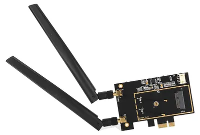 Image de Adaptateur réseau M.2 NGFF vers PCI-E 1x pour ordinateur de bureau (WIFI/WLAN) compatible avec les modèles 8260, 7265, 1535 et 7260