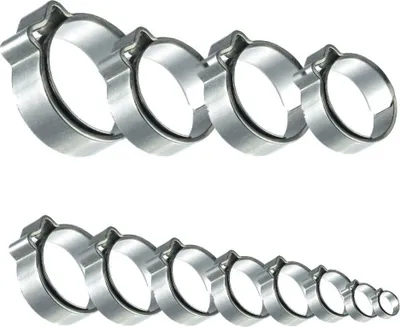 Produktbild von 10x 1-Ohr-Schlauchschelle 7,5-9,0 mm Edelstahl Ohrschellen Schlauchklemmen mit Einlagering