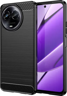 Produktbild von Hülle für Realme C67 5G Carbon-Faser Weich TPU Silikon Stoßfest Handyhülle Schwarz
