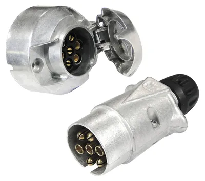 Immagine prodotto di Connettore e zoccolo per auto Ryme, 12V, 7 poli, standard DIN ISO 1724, maschio, metallo