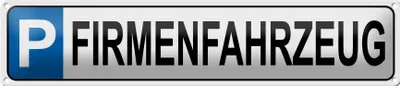 Produktbild von Blechschild Parkplatz Firmenfahrzeug, 46x10 cm, Blechschilder Parking