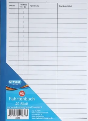 Produktbild von Fahrtenbuch / DIN A5 / 40 Blatt
