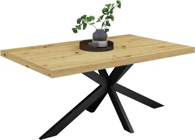 Produktbild von Esstisch Elgin 2 210-310x80x100 Metall+Holzwerkstoff Schwarz/Asteiche