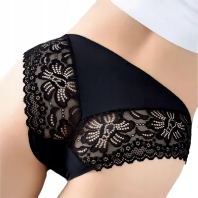 Produktbild von Sinnliche Slips - Spitzenunterhosen - Damen - Slips mit Spitze - Lasergeschnitten - M/L - Schwarz
