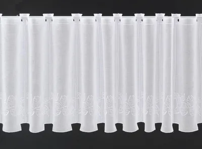 Produktbild von Gardinen Kranzusch Scheibengardine bestickte Blätter 45x112 cm H/B weiß Bistrogardine Vorhang Küche 1er Pack