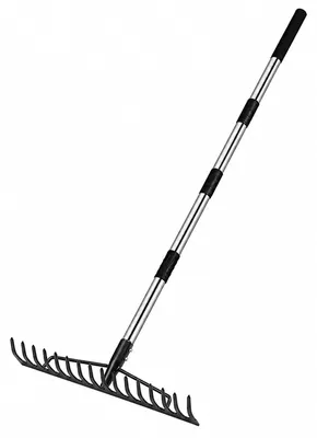Image de Fourche de jardin en acier, réglable et amovible, de 86 à 167 cm, pour le nivellement du sol