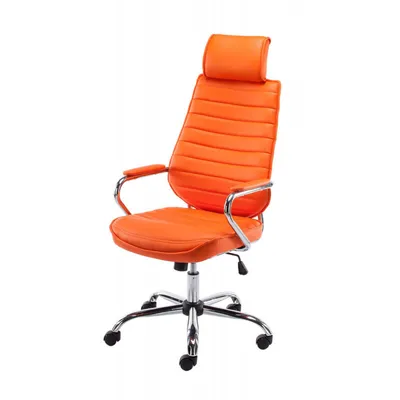 Produktbild von CLP Bürostuhl Rako Kunstlederbezug höhenverstellbar drehbar mit Kopfstütze orange